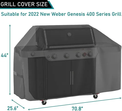 Miniatura 2 de ZJYWSCH Cubierta para parrilla Weber Genesis 400 Series 400 2022 para parrilla de gas de 4 quemadores impermeable al aire libre, 7758 apto
