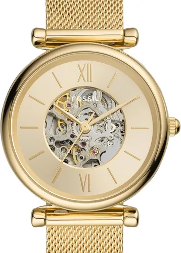 Miniatura 6 de Fossil Women's Carlie Automatic Stainless Steel Mesh Three-Hand Watch for Women, Dorado (Gold mesh)
