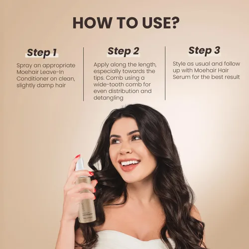 Miniatura 5 de MOEHAIR Travel Leave In Acondicionador para desenredar el cabello, espray alisador para el cabello, tamaño de viaje, 3.4 onzas líquidas