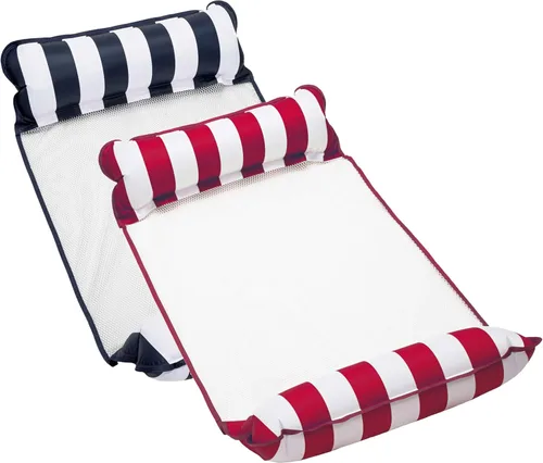 Aqua Monterey - Hamaca flotante 4 en 1 para piscina y hamaca de agua, multiusos, flotadores inflables de piscina para adultos, material patentado de