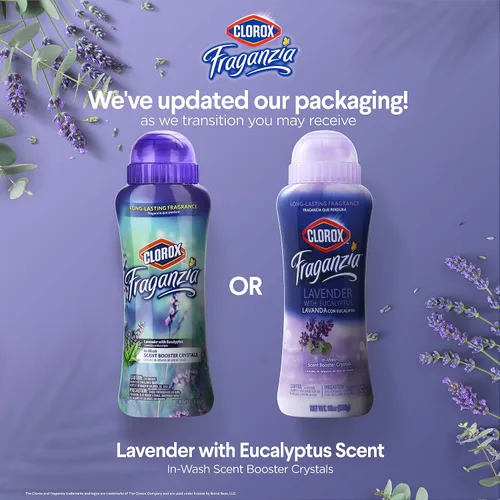 Miniatura 2 de Clorox Fraganzia - Cristales Potenciadores de Aroma para Lavandería con Aroma a Lavanda y Eucalipto - Perlas Ambientadoras Perfumadas para el Lavado