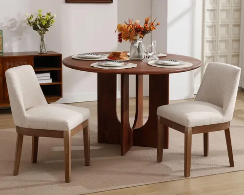 Miniatura 2 de VESCASA Sillas de comedor tapizadas de 18 pulgadas de ancho con respaldo acolchado de 13 pulgadas de alto, sillas de comedor de granja con patas