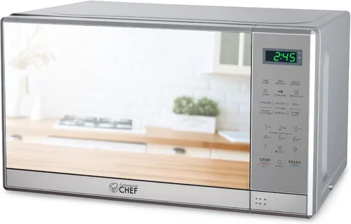 Miniatura 10 de Horno microondas COUNTERTOP de 0.9 pies cúbicos de Commercial CHEF con 10 niveles de potencia, microondas pequeño con asa de agarre, horno Negro