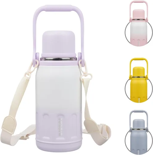 Miniatura 23 de BJPKPK - Botellas de agua termoaisladas de 27 onzas con tapa y asa de transporte, botellas de agua de acero inoxidable libres de BPA para la Verde