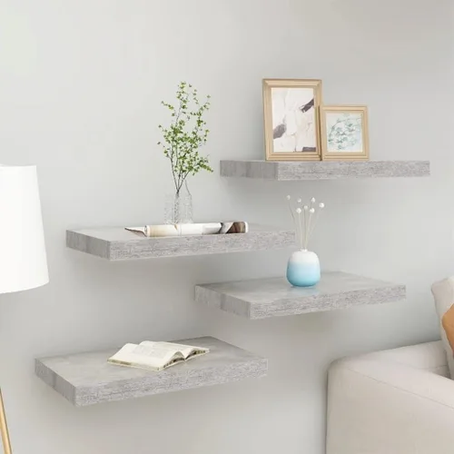 Miniatura 111 de Estantes flotantes de pared, juego de 4 estantes decorativos para montar en la pared, estante colgante con soportes invisibles para decoración