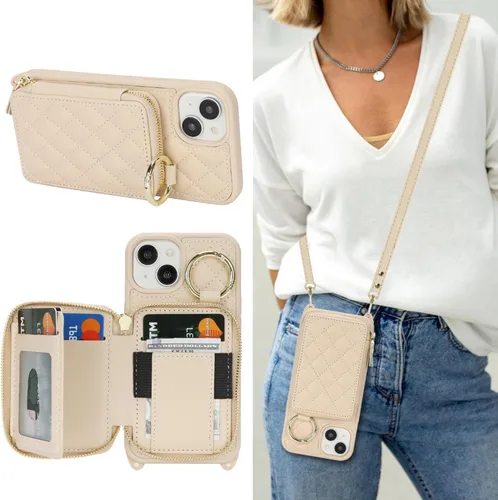 Miniatura 39 de Funda Cartera Bandolera para iPhone 11, Cuero PU Cremallera Bolso Cartera Funda Plegable con Tapa, Funda Folio con Soporte con Ranuras para Tarjetas