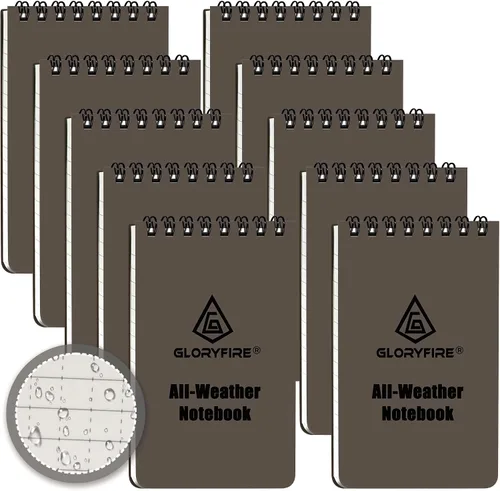 Miniatura 8 de GLORYFIRE - Cuaderno impermeable táctico para todo tipo de clima, con papel de cuadrícula impermeable para actividades al aire libre, grabación de 3