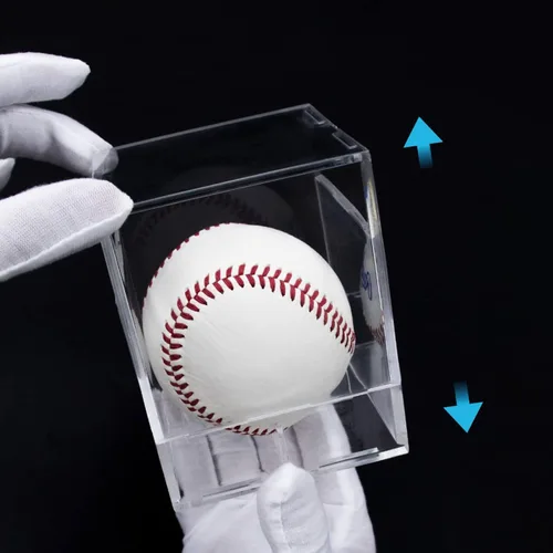 Miniatura 5 de Paquete de 8 cajas de exhibición de béisbol - Soporte de béisbol cuadrado de acrílico con protección UV, cajas de exhibición de béisbol