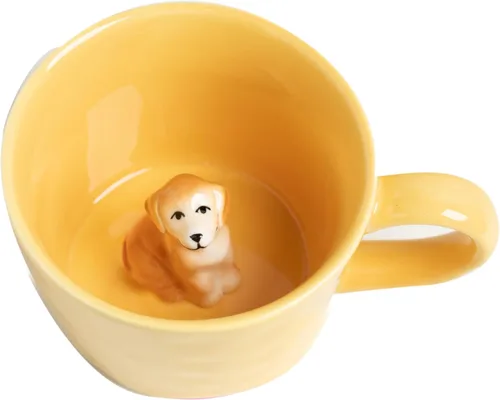 Miniatura 12 de DIHOclub Taza de cerámica de panda con animal 3D oculto, taza de figura de animal de dibujos animados hecha a mano, taza linda, regalo de Navidad