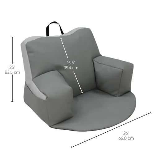 Miniatura 2 de FDP SoftScape Relax-N-Read - Puf con respaldo de apoyo, bolsillos de almacenamiento y cojín de espuma de 1/2 pulgada de grosor, asiento portátil