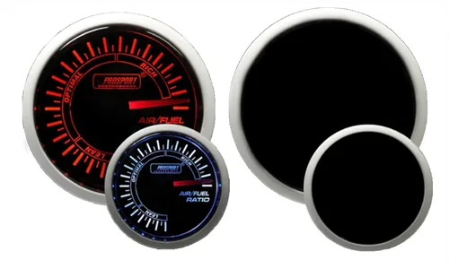 Miniatura 6 de Prosport Performance Medidor de relación de combustible aire de banda ancha Crystal Blue Series Lente ámbar/blanco transparente con puntero blanco