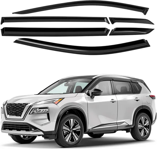 Miniatura 11 de Deflectores de ventana tintados ahumados con cinta adhesiva para ventana lateral, deflectores de lluvia compatibles con Honda Pilot 2016-2022 - 4