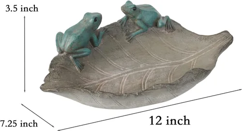 Miniatura 5 de Comedero para pájaros salvajes al aire libre, comedero para pájaros de poliresina al aire libre, cuenco de baño para decoración de mesa de patio Rana