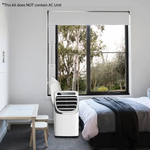 Miniatura 7 de Kit de puerta de ventana de aire acondicionado portátil con manguera de escape, sello de ventana ajustable para unidad de CA, kit de ventilación