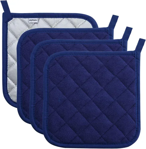 Miniatura 9 de Joyhalo Paquete de 6 agarraderas para ollas de cocina, agarradera de horno de algodón con gran resistencia al calor, almohadillas térmicas Especias