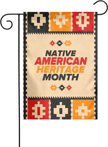 Bandera de jardín del Mes de la Herencia Nativa Americana 2023 de doble cara vertical al aire libre, letrero decorativo de bienvenida para el hogar,