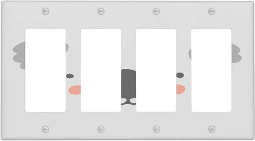 Miniatura 38 de Cubierta de interruptor de luz dúplex de elefante de dibujos animados de 1 banda, cubiertas de enchufe, placa frontal decorativa para receptáculo