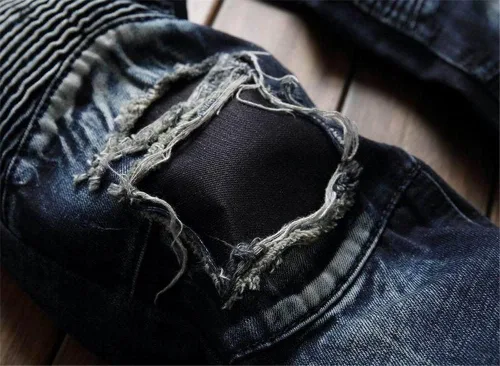 Miniatura 5 de AITITIA Jeans de corte recto lavado con cremallera para hombre