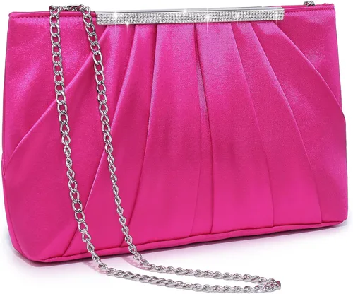 Miniatura 9 de Dasein - Bolsos de mano elegantes con pliegues para mujer, bolsos formales de noche con diamantes de imitación para bodas, fiestas, graduaciones