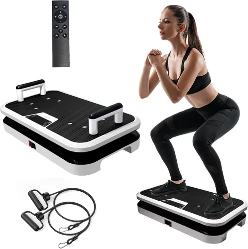 Máquina de ejercicios de placa de vibración vertical lineal, plataforma de cuerpo entero de 50 a 60 Hz con asas push-up, 120 velocidades, 0.118 in