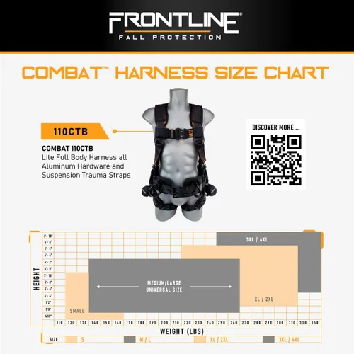 Miniatura 6 de FRONTLINE FALL PROTECTION Arneses + Anillo en D + Múltiples Estilos + Cumple con OSHA y ANSI