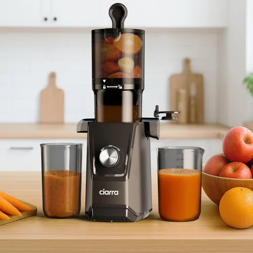 Miniatura 8 de Ciarra Exprimidor de prensa en frío – canal de alimentación XL de 4.3 pulgadas, motor silencioso, máquinas exprimidores sin BPA de 406 onzas, 99%