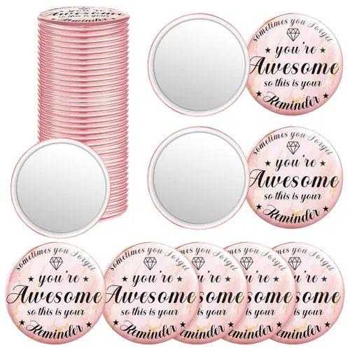 Tradder 18 piezas de espejo compacto a granel para mujeres, regalo de belleza rosa, día de la madre, regalos inspiradores de agradecimiento de