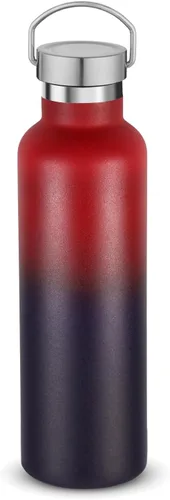 Miniatura 29 de Volhoply 24 onzas Botella de agua aislada con boca estándar con tapa de combinación de plástico y acero inoxidable, botellas de agua de 304 18/8