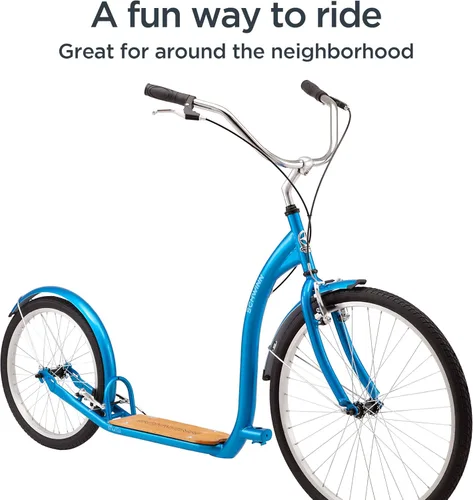 Miniatura 6 de Schwinn - Patinete Shuffle para adultos con rueda delantera de 26 pulgadas, rueda trasera de 20 pulgadas, frenos lineales de aleación y marco