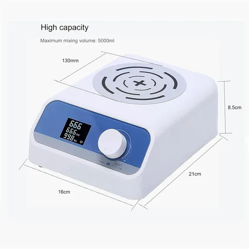 Miniatura 6 de Agitador magnético digital, mezclador magnético de 200-1500 RPM, rango de tiempo 0-999 minutos, barra de agitación incluida, para mezcla de líquidos