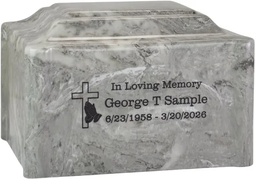 Miniatura 16 de Urna de cremación de mármol cultivado de claremont negro grabada personalizada, tamaño adulto, urnas de cremación para cenizas humanas, entierro