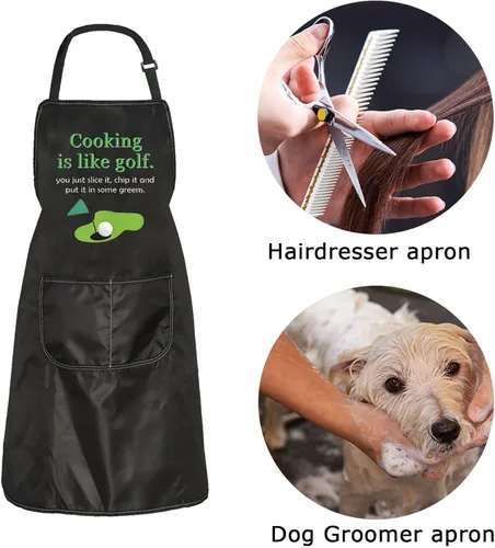 Miniatura 7 de ZJXHPO Cocinar es como un delantal de golf para golfistas, delantal de cocina con bolsillo para golfistas, delantal de cocina, regalo para amantes