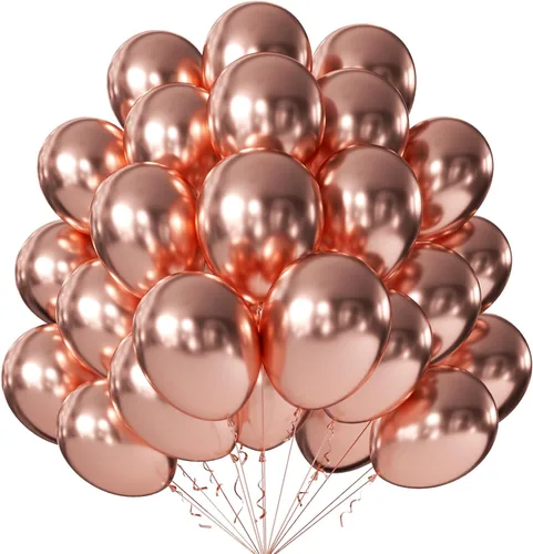Miniatura 44 de KALOR Globos dorados champagne, 100 piezas de 5 pulgadas de globos mini de látex mate para arco de guirnalda de globos, decoración de cumpleaños