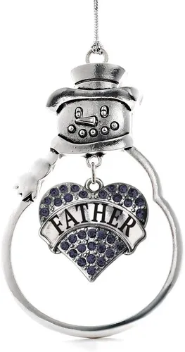Miniatura 74 de Inspired Silver - Fuerza Aérea - Adorno de Navidad plateado - Adorno de árbol de Navidad con colgante de corazón azul con circonita cúbica