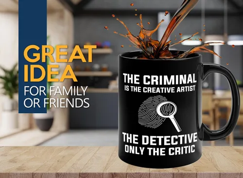 Miniatura 2 de Taza de café detective de 11 onzas, color negro