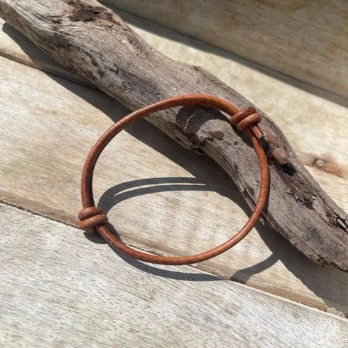 Miniatura 15 de 3 mm Men Genuine Leather Bracelet - Handmade Adjustable Cuff, Mens Minimalism Leather Wrap Wristband, Simple Accessories, Premium Leather, Women