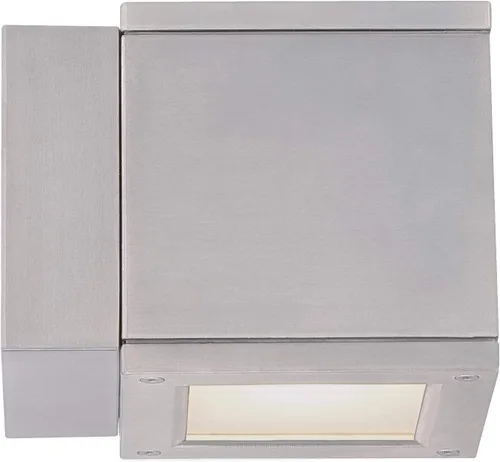 Miniatura 6 de WAC Lighting WS-W2505-AL Rubix - Lámpara de pared LED para exteriores, doble luz, 3000K, aluminio cepillado