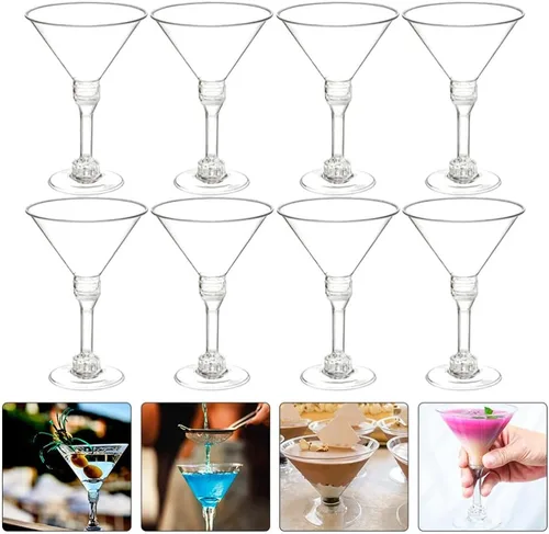 Miniatura 8 de Kichvoe 12 tazas de cóctel irrompibles elegantes para fiestas, bodas y uso diario para vino, whisky y postres, vasos duraderos para bebidas