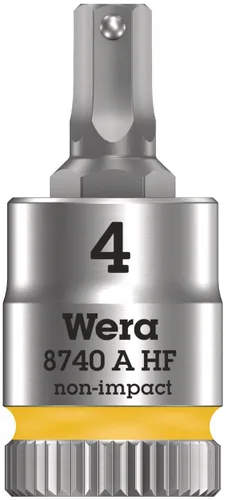 WERA 05003333001 8740 A HF Zyklop Bit Socket con función de sujeción, 1/4" Drive, 0.157 x 1.102 in