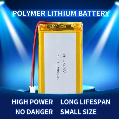 Miniatura 3 de 3.7V 1500mAh 454272 batería de iones de polímero de litio batería recargable Lipo con conector de paso de pH 0.079 in
