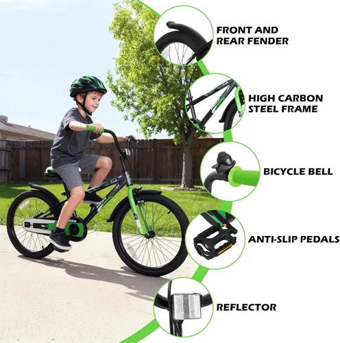 Miniatura 5 de WEIZE Kids Bike, 16 20 Inch Children Bicycle for Boys & Girls Ages 4-12 Years Old, Rider Height 41-62 Inch, Adjustable Seat & Handlebars, Coaster