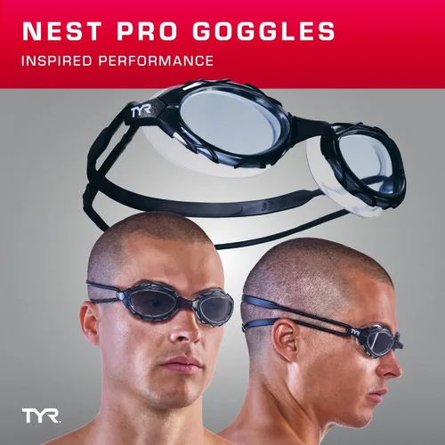Miniatura 2 de TYR Nest Pro Swim Goggles – Beijing 2008 Olympic Stadium–Inspired Design, Wide Peripheral Vision, Anti-Fog, UV Protection Azul