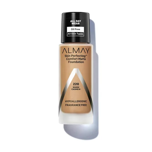 Miniatura 15 de Almay Skin Perfecting Comfort Base Mate, Hipoalergénica, Libre de Crueldad-Sin Fragancia, Maquillaje Líquido Probado por Dermatólogos, Capuchino