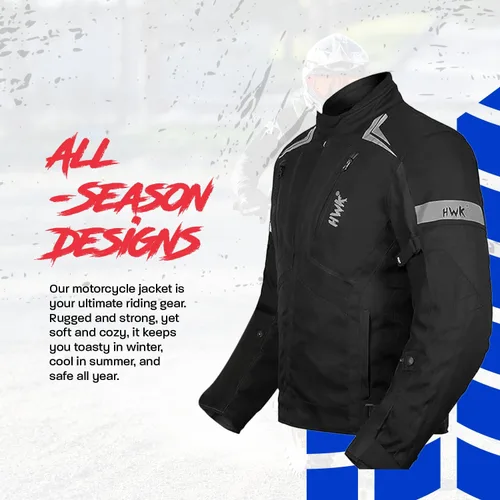 Miniatura 2 de HWK Chaqueta de motocicleta para hombres y mujeres Scorpion con tela Cordura para enduro, motocross, conducción de motocicleta, Negro (All-Black)