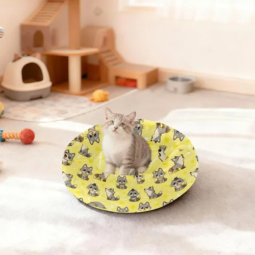Miniatura 3 de Pet Dog Bed Donut Cuddler Fluffy Cat Pillow Bed for Medium Size Pets Sleeping XS Cute Wolves