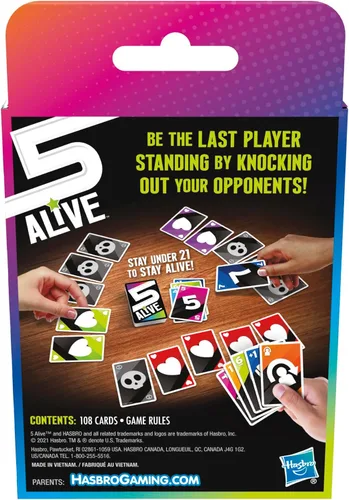 Miniatura 2 de Hasbro Gaming Juego de cartas de 5 vivos, juego de ritmo rápido para niños y familias, fácil de aprender, de 2 a 6 jugadores, divertidas actividades