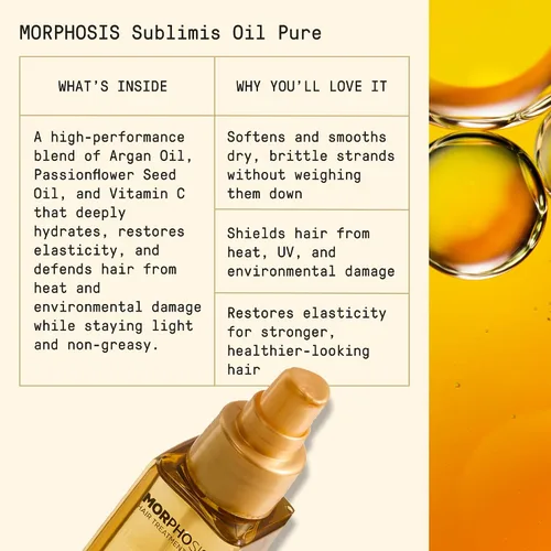Miniatura 3 de FRAMESI Morphosis Sublimis - Aceite puro para el cabello, 3.4 onzas líquidas, hidrata y revitaliza el cabello, ingredientes naturales, seguro