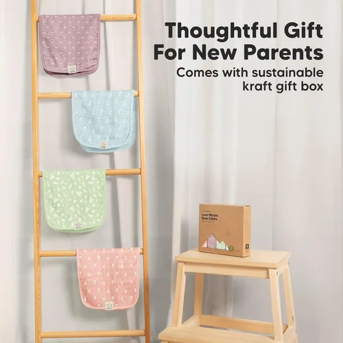 Miniatura 8 de KeaBabies Paños de Eructo de Muselina de Algodón para Bebé Niño, Niña - Paquete de 5 Paños Suaves y Absorbentes para Eructar de Bebés, Toallas
