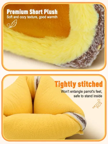Miniatura 7 de Nido pequeño de invierno cálido para jaula - Cómoda cama para pájaros con tablero de soporte, hamaca colgante, caseta de cobertizo, cabaña escondite