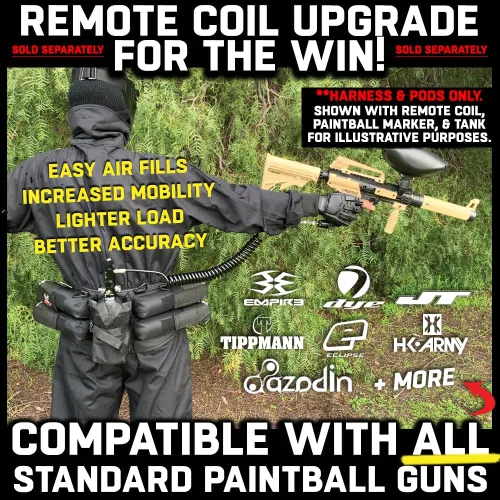 Miniatura 5 de Maddog 4+1 arnés de paintball de nivel de entrada con bolsa de soporte de tanque de CO2 HPA Incluye (4) cápsulas de paintball